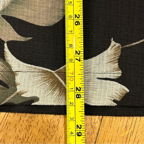 Caribbean Black‎ Green Hawaiian Print Silk Button-up Short Sleeve Shirt M - Picture 9 of 9